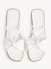 CUCCOO CHICEST Women's Shoes Summer Soft-Soled Bow Toe Sandals, Wearing Holiday White Slippers
