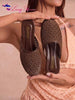 LangMoon Brown Mesh Hollow Out Mules, Breathable Flat Comfortable Slippers, Non-Slip Casual Shoes For Commute Vacation, Versatile Spring And Summer